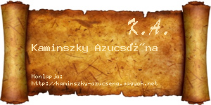 Kaminszky Azucséna névjegykártya